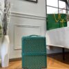 Fake Goyard Bourget Travel Suitcase Green - high-quality designer bag dupe