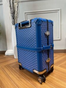 Replica Goyard Bourget Travel Suitcase Blue - best quality fake designer bag