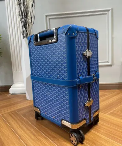 Replica Goyard Bourget Travel Suitcase Blue - best quality fake designer bag