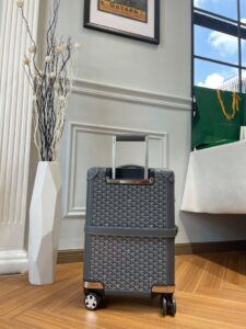 Replica Goyard Bourget Travel Suitcase Grey - premium superclone handbag