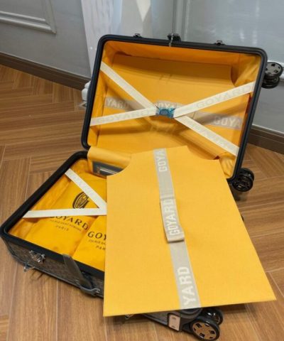 Fake Goyard Bourget Travel Suitcase Brown - 1:1 premium replica handbag