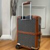 Fake Goyard Bourget Travel Suitcase Brown - top-grade luxury bag dupe