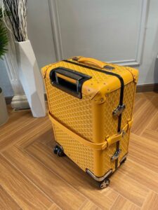Replica Goyard Bourget Travel Suitcase Yellow - best quality fake designer bag