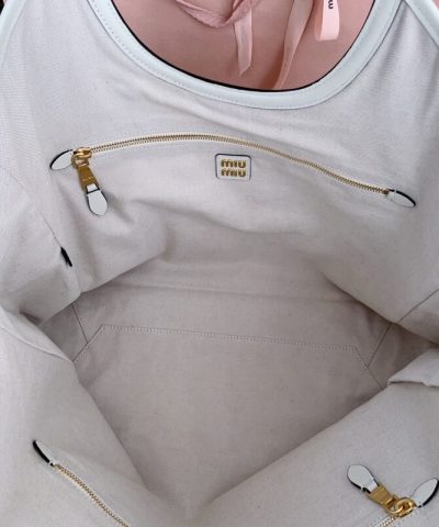 Fake Miu Miu Ivy Tote White - top-grade luxury bag dupe