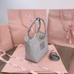 Réplica Miu Miu Ivy Bolso Tote Pequeño Gris