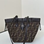 Replica Fendi Origami Small Brown Cotton - premium superclone handbag