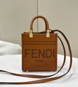 Fake Fendi Mini Tote Brown - best quality fake designer bag