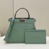 Fake Fendi Peekaboo Green Python Handle - high-quality designer bag dupe