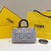 Fake Fendi By The Way Boston Blue Wool - 1:1 premium replica handbag