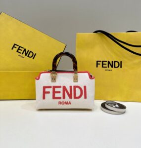 Replica Fendi By The Way Boston  Red White - affordable designer bags