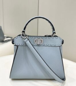 Fake Fendi Peekaboo Small Sky Blue - best quality fake designer bag