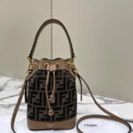 Replica Fendi Tresor Mini Bucket Brown - 1:1 premium replica handbag