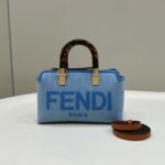 Replica Fendi By The Way Boston Blue Cotton - premium superclone handbag