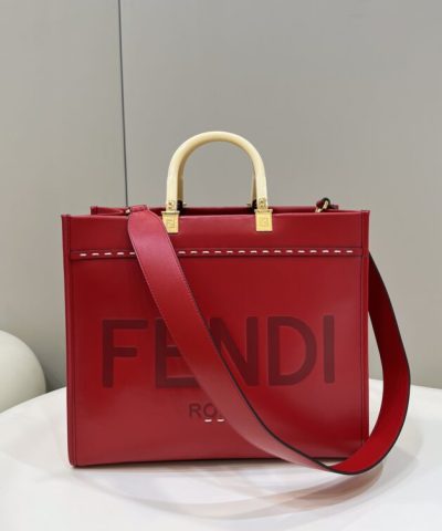 Replica Fendi Peekaboo Tote Red - high-end replica designer purse