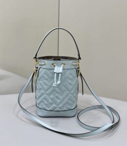 Replica Fendi Tresor Mini Bucket Blue - high-end replica designer purse