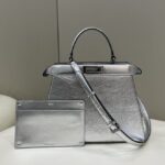 Replica Fendi Peekaboo Large Silver - designer handbag clone