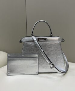 Replica Fendi Peekaboo Large Silver - designer handbag clone