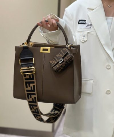 Fake Fendi Peekaboo X Lite Brown - high-quality designer bag dupe