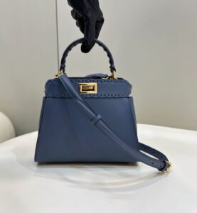 Fake Fendi Peekaboo Small Blue - high-end replica designer purse