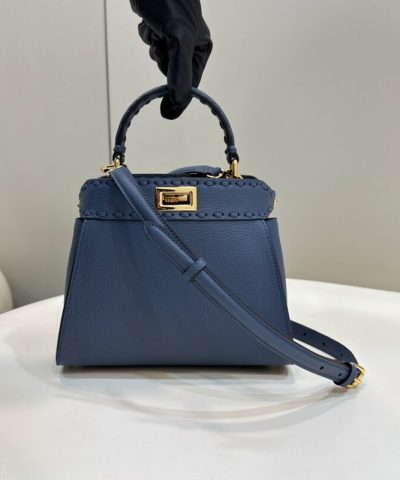 Fake Fendi Peekaboo Small Blue - high-end replica designer purse