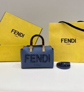 Fake Fendi By The Way Boston Blue - 1:1 premium replica handbag