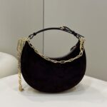 Replica Fendi Fendigraphy Large Black Velvet - affordable luxury replica bag
