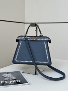 Fake Fendi Peekaboo Dark Blue - premium superclone handbag