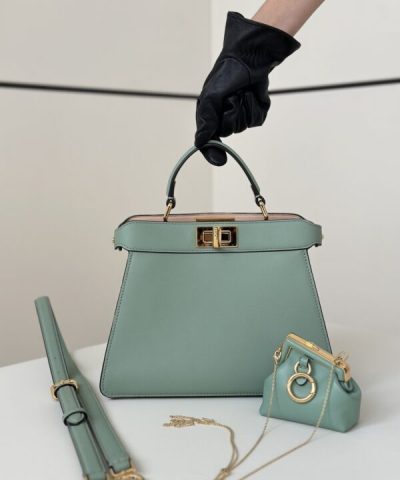 Fake Fendi Peekaboo Medium Light Green - 1:1 premium replica handbag