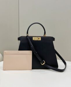 Fake Fendi Peekaboo Medium Black - premium superclone handbag