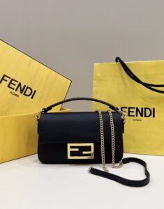 Fake Fendi Baguette Small Black - high-end replica designer purse