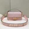 Fake Fendi Baguette Ff Pink - 1:1 premium replica handbag