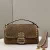 Replica Fendi Baguette Brown Wool - best quality fake designer bag