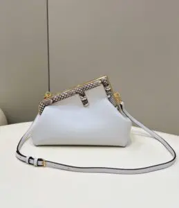 Fake Fendi First White Python - high-end replica designer purse