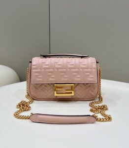 Fake Fendi Baguette Sliding Chain Pink - affordable luxury replica bag