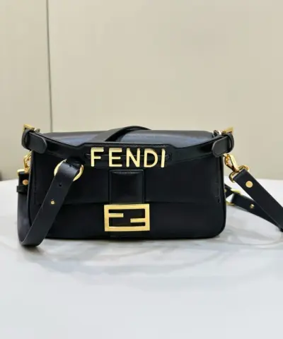 Replica Fendi Baguette Full Leather Black - best quality fake designer bag