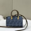 Fake Fendi By The Way Boston Blue Denim - best quality fake designer bag