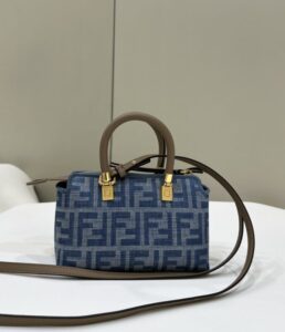 Fake Fendi By The Way Boston Blue Denim - best quality fake designer bag