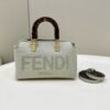 Fake Fendi By The Way Boston Beige Cotton - 1:1 premium replica handbag