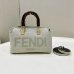 Replica Fendi By The Way Boston Beige Cotton - 1:1 premium replica handbag