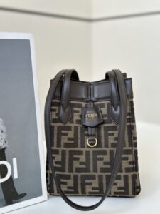 Replica Fendi Origami Small Brown Cotton - top-grade luxury bag dupe