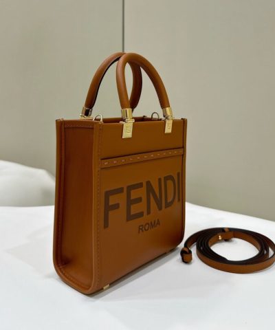 Fake Fendi Mini Tote Brown - affordable luxury replica bag