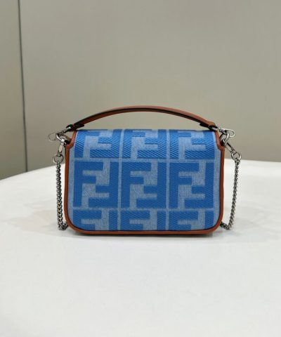 Fake Fendi Baguette Small Denim Blue - best quality fake designer bag