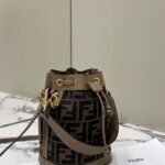 Replica Fendi Tresor Mini Bucket Brown - top-grade luxury bag dupe