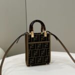 Replica Fendi Mini Tote Brown Canvas - 1:1 premium replica handbag