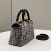 Fake Fendi By The Way Boston Brown Cotton - 1:1 premium replica handbag