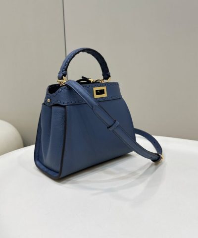 Fake Fendi Peekaboo Small Blue - high-quality designer bag dupe