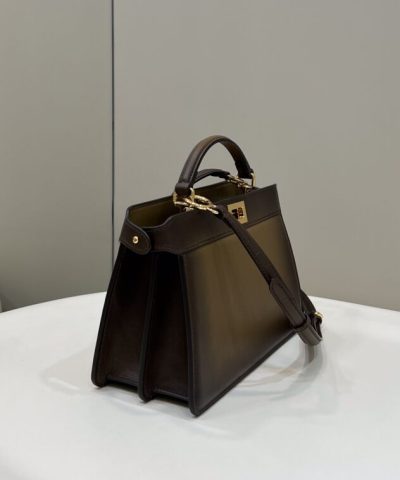 Fake Fendi Peekaboo Large Dark Brown - 1:1 premium replica handbag