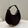 Fake Fendi Fendigraphy Large Black Velvet - high-end replica designer purse