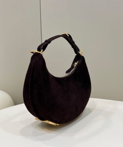 Fake Fendi Fendigraphy Large Black Velvet - high-end replica designer purse