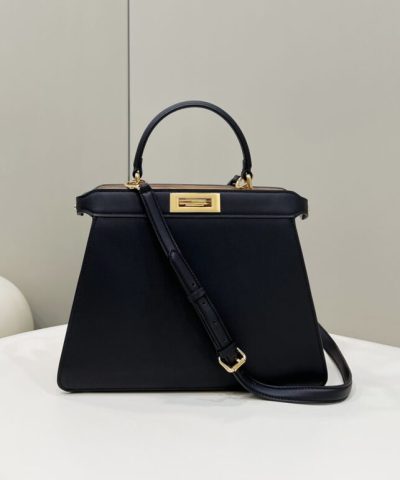 Fake Fendi Peekaboo Medium Black - best quality fake designer bag
